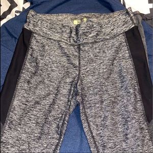 black and grey leggings.